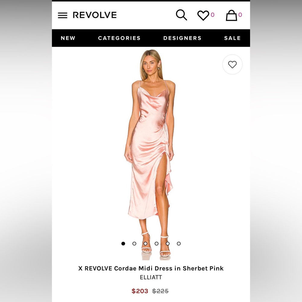 X REVOLVE Cordae Midi Dress in Sherbet Pink/ brand new with tag